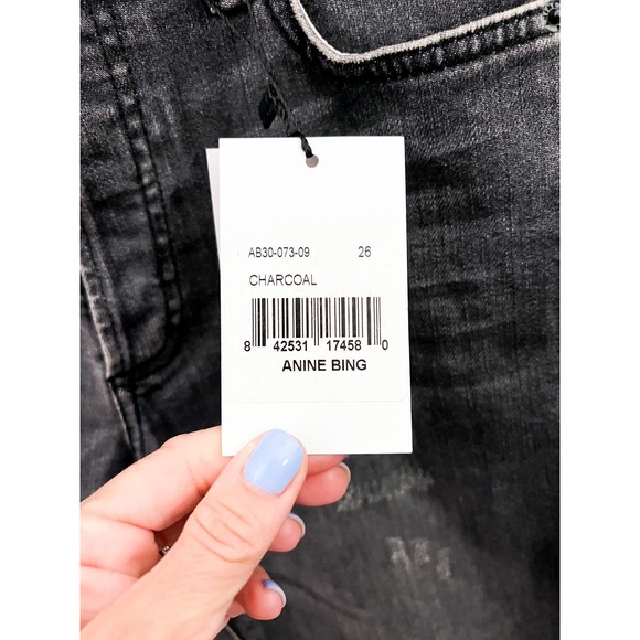 Anine Bing Kara Slim High Rise Jeans Size 26 NWT Grey - Picture 4 of 9